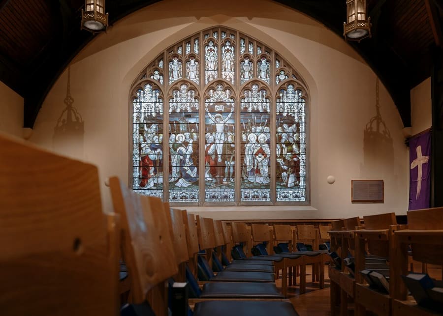 Inside a church sanctuary